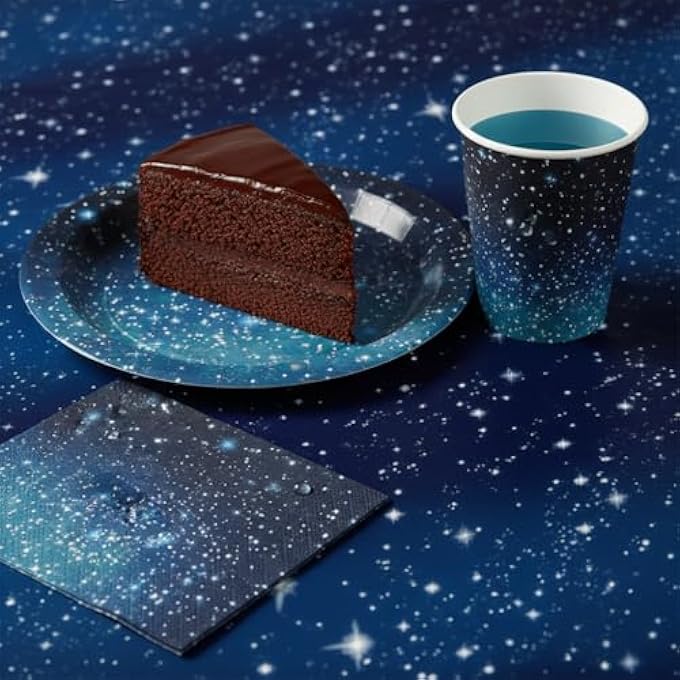 STARRY SKY BIRTHDAY NAPKINS, PACK OF 20 BLUE SPACE PARTY NAPKINS, TABLE DECORATION, 33 X 33 CM PAPER NAPKINS, CHILDREN'S BIRTHDAY PARTY ACCESSORIES FOR GALAXY DECORATION, TABLE NAPKIN - Image 4